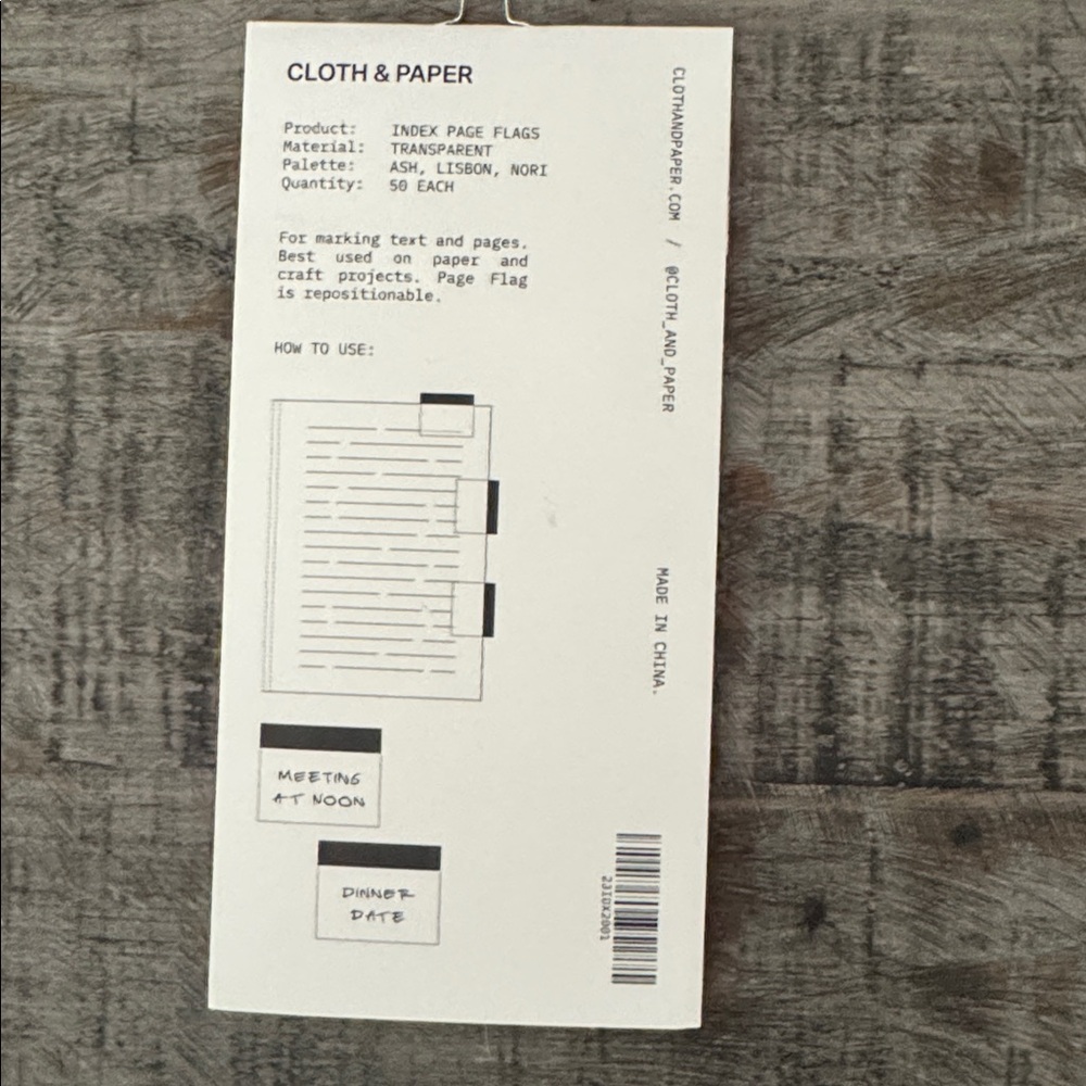 🏷️ NWT Cloth & Paper Index Page Flags | Ash, Lisbon, Nori - Picture 4 of 5